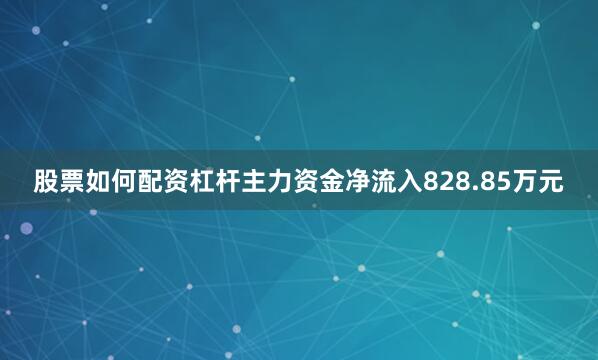 股票如何配资杠杆主力资金净流入828.85万元